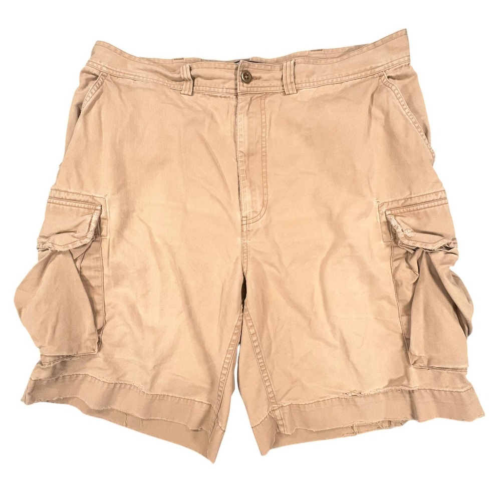Vintage Y2K Polo Ralph Lauren Cargo Shorts Mens 38x10 Tan Khaki Distressed